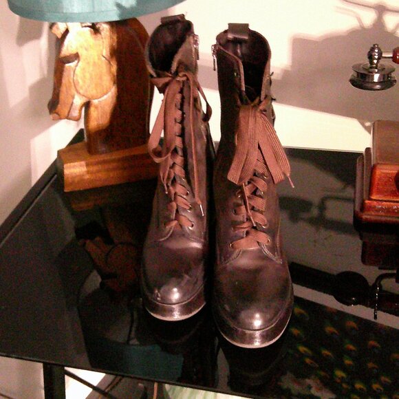 Emanuele Crasto Italian Leather Victorian Lace-Up Boots (Size 9) — Steampunk / E - Picture 2 of 3